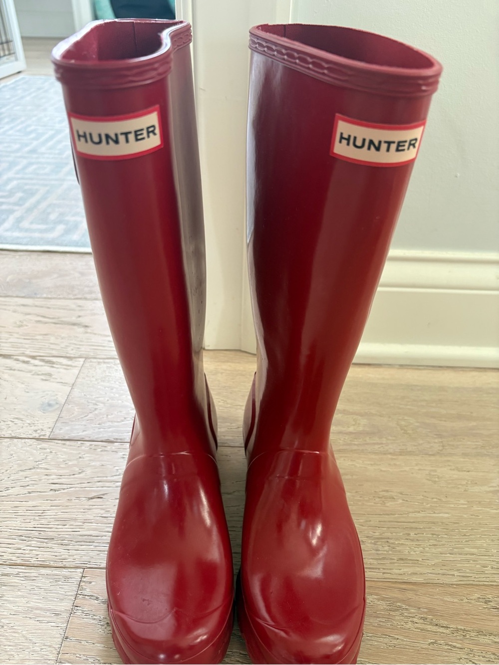 Hunter Red Gloss Tall Rain Boots - Picture 1 of 3